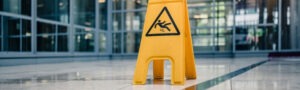 Slippery floor sign