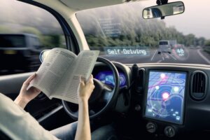 cockpit of autonomous car.
