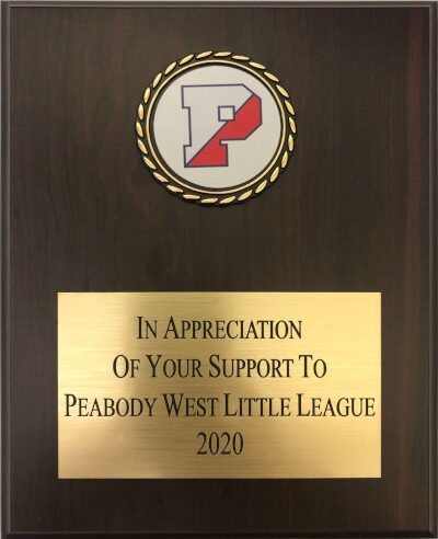 Peabody West Little League Plaque