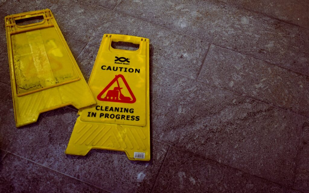 Caution! Wet Floor Sign - Beware of Slip And Fall