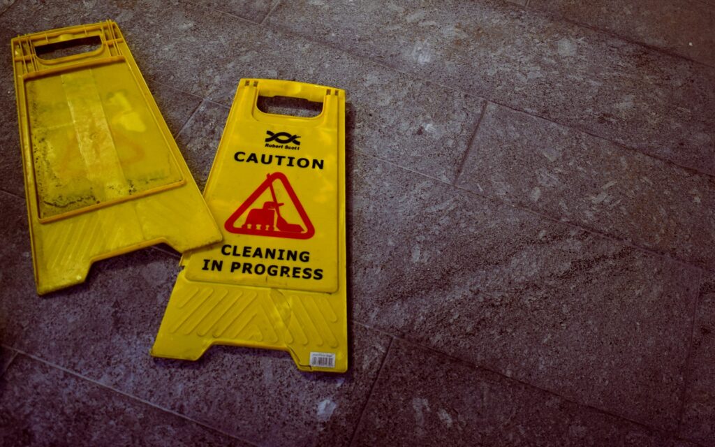 Caution! Wet Floor Sign - Beware of Slip And Fall