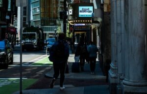 Pedestrians in Boston, Massachusetts.