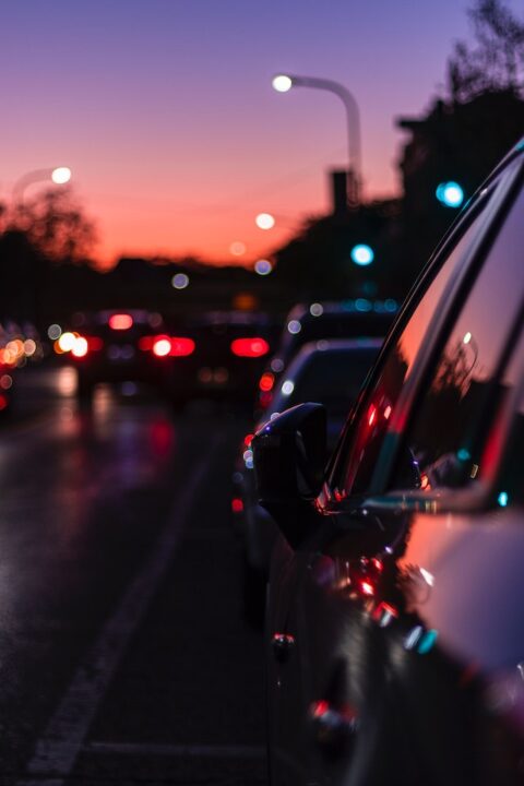 Cars on road.